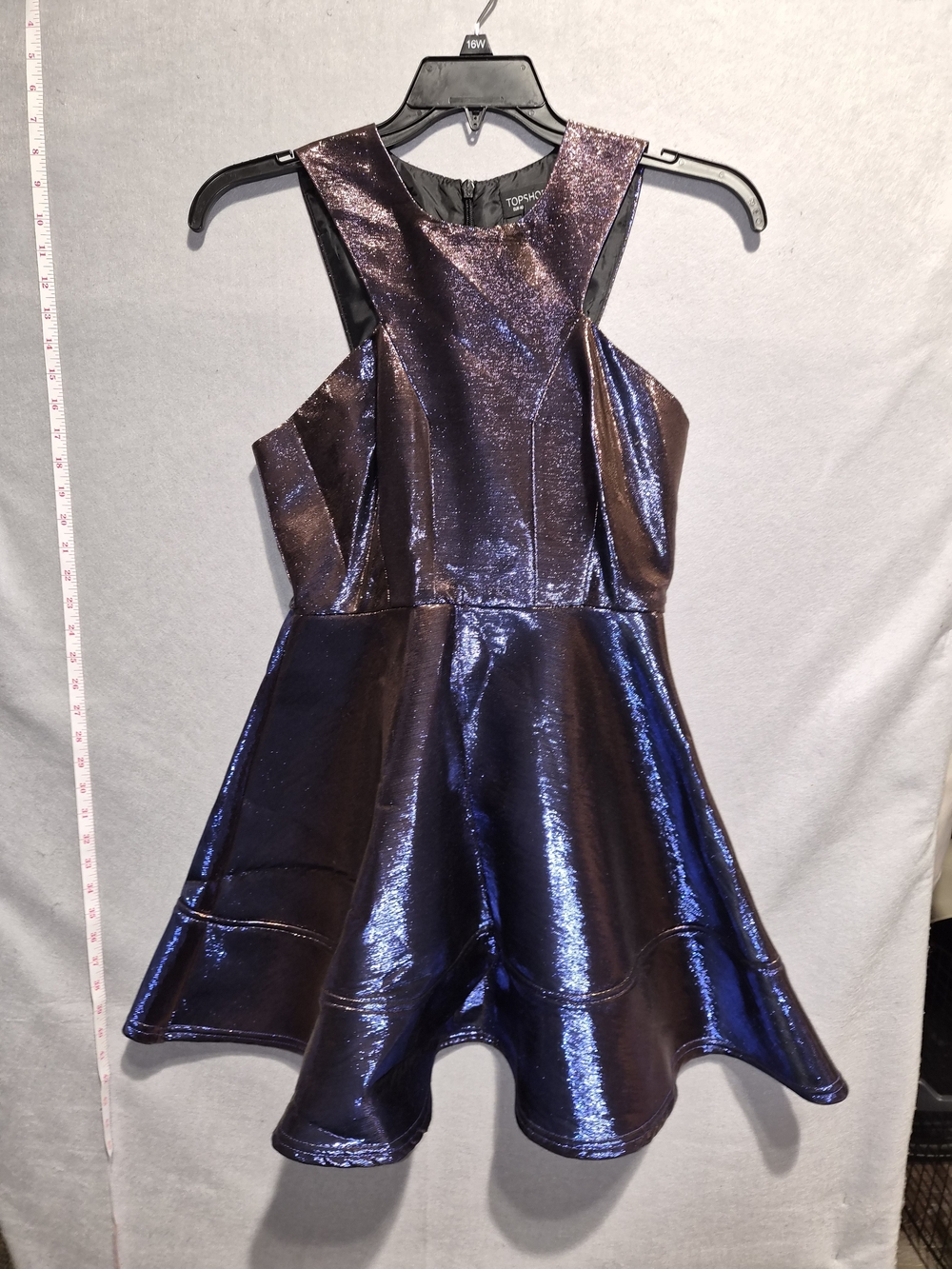 Topshop Metallic Fit & Flare Party Dress – US Size 8